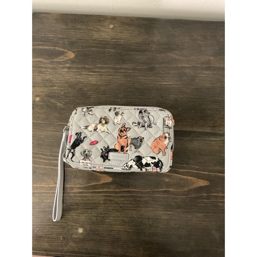 Vera Bradley Dog Show Pattern RFID Credit Card Safety Wristlet Wallet